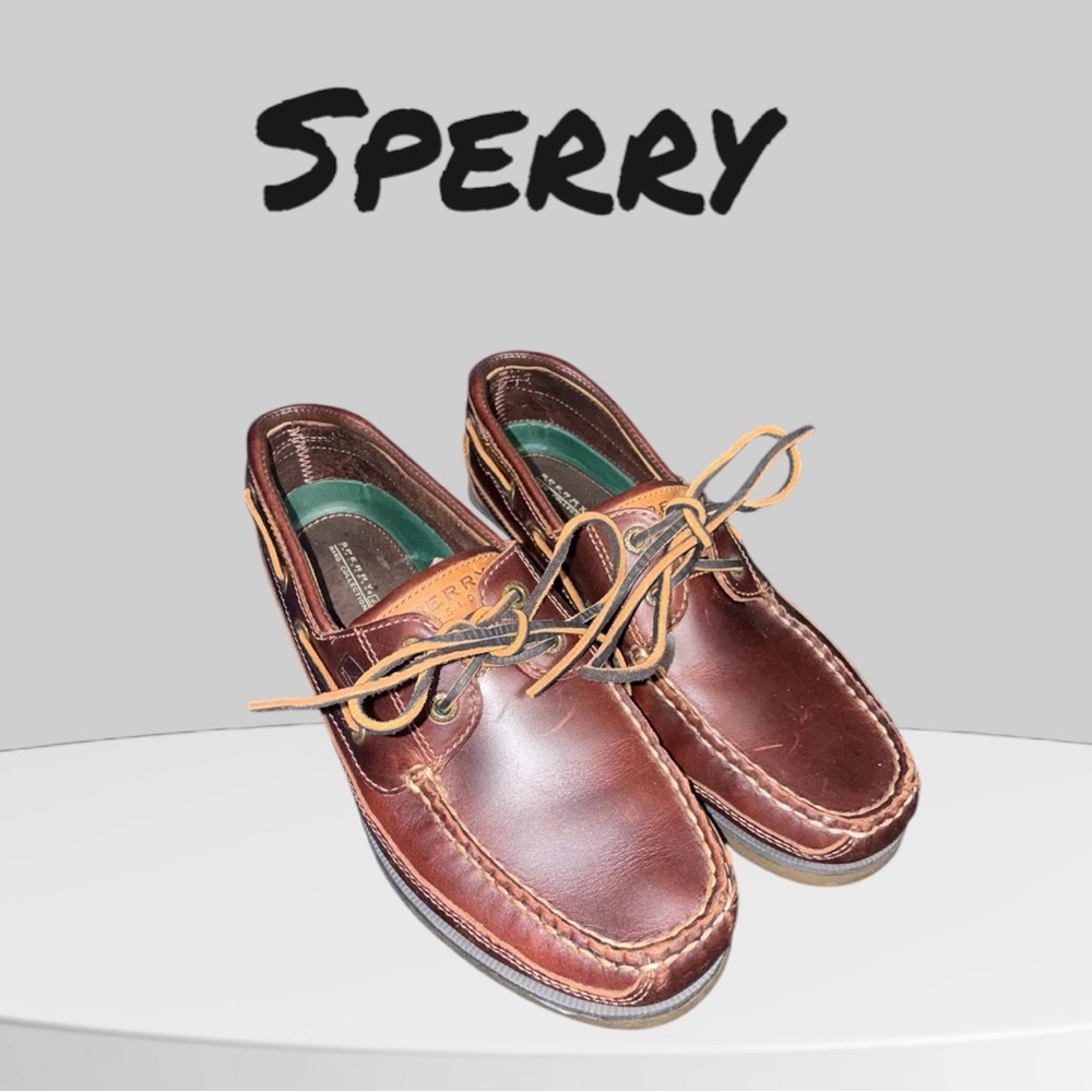 Sperry Men's Mako 2-Eye Brown Leather Boat Shoe - Size 8